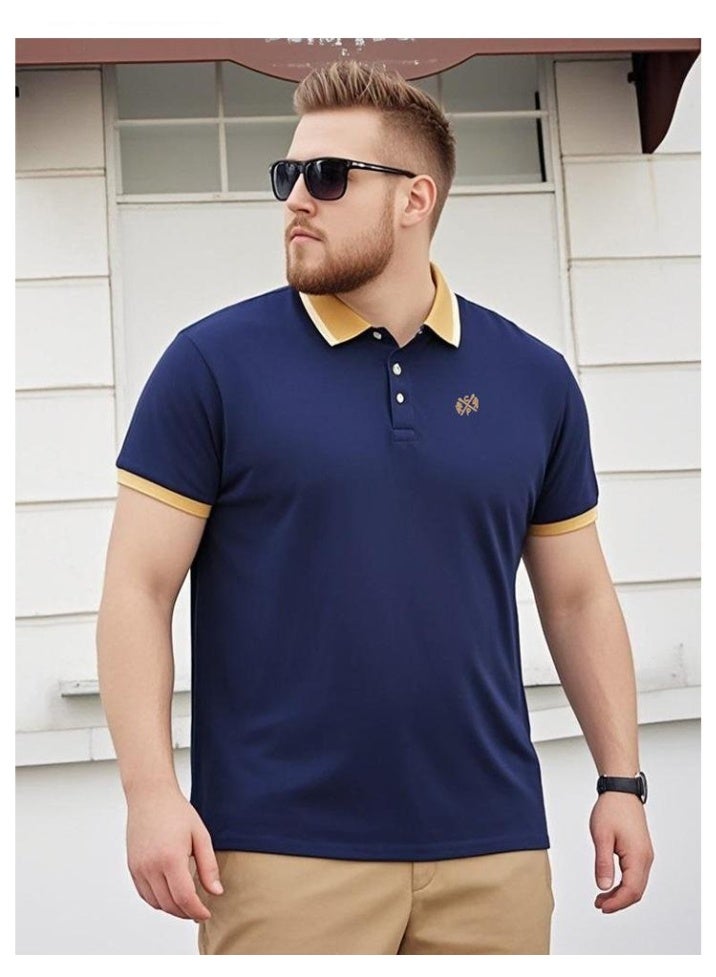 Summer Short Sleeve Polo Shirts Men  Solid Color Casual Fashion Stretch Polo Shirt Male - Image 2