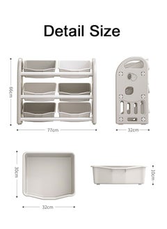 JSAITOYS Plastic Bookcase Kids Furniture Bookshelf Toy Shelf Children Storage Toy Rack  - Image 2