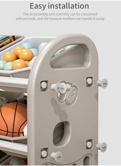 JSAITOYS Plastic Bookcase Kids Furniture Bookshelf Toy Shelf Children Storage Toy Rack  - Image 4