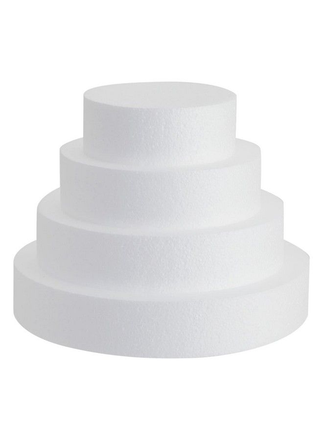Bright Creations 4 Piece Round Foam Cake Dummies For 10" Tall Fake Wedding Cake 2.25" Thick In 4 Diameters (6 8 10 12 Inches) - Image 2