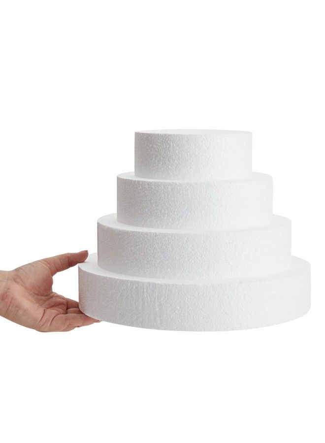 Bright Creations 4 Piece Round Foam Cake Dummies For 10" Tall Fake Wedding Cake 2.25" Thick In 4 Diameters (6 8 10 12 Inches) - Image 5