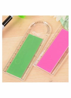 Y&D 1 Pcs Calculator Solar Transparent Ruler Protractor(Random Color)  - Image 2