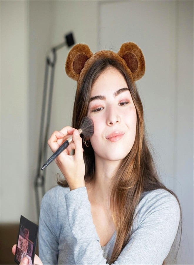 YOWOCAL طوق رأس بأذني دب من YOWOCAL، طوق شعر لطيف على شكل أذني دب، إكسسوارات شعر، زي تنكري لحفلات الكريسماس والهالوين، مكياج نسائي (بني) - Image 5
