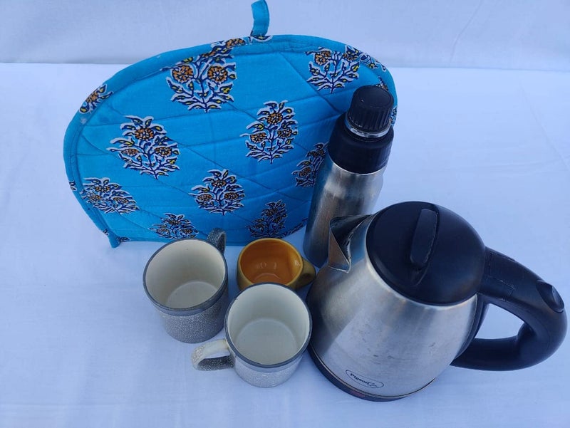 Malan Bai Mandala Tea Cozy Cover Hand Block Winter Tea Cozy Cotton Tea Kettle Warmer Pot Cover Hot Coffee Cover Handamde Kitchen Décor Brand: Malan Bai (Pattern 31) - Image 5