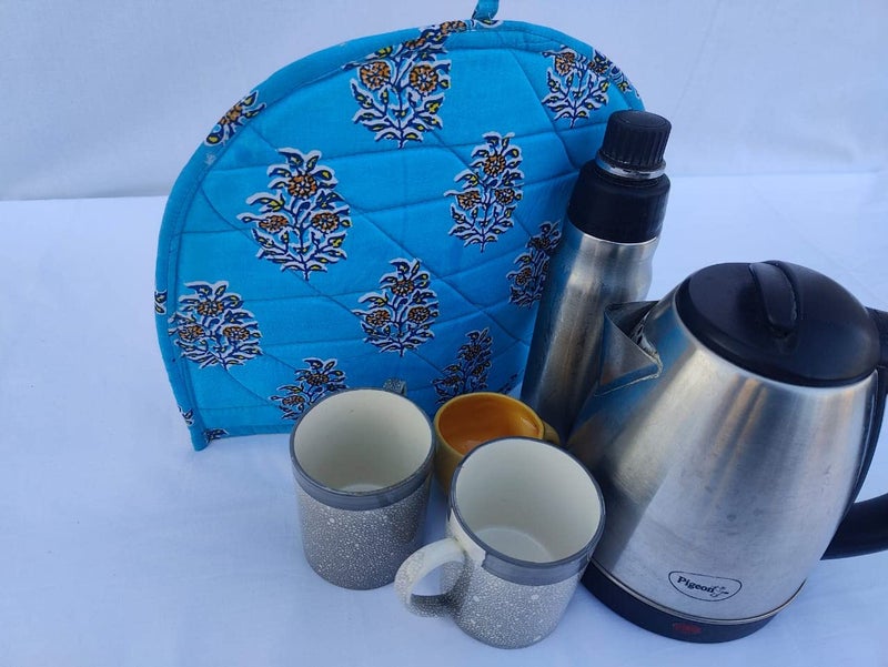 Malan Bai Mandala Tea Cozy Cover Hand Block Winter Tea Cozy Cotton Tea Kettle Warmer Pot Cover Hot Coffee Cover Handamde Kitchen Décor Brand: Malan Bai (Pattern 31) - Image 4