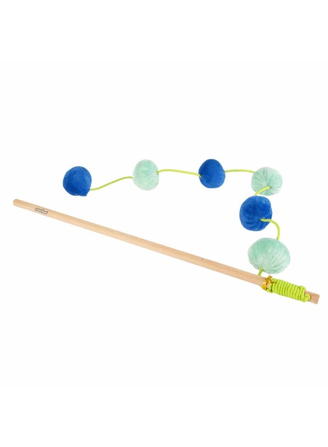 Ebi Coockoo Jolly Jumper Cat Wand Chase Toy Twister - Interactive Exercise Toy for Cats Blue & Green/40x4x4cm