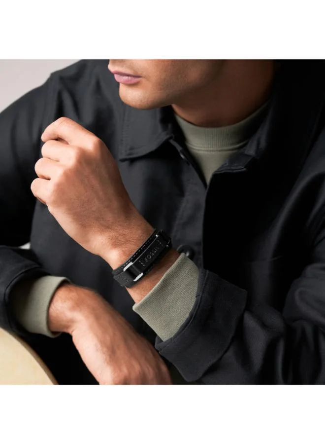 Fossil Rugged Leather Bracelet