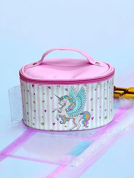 Tera13 TERA 13 Unicorn Make Up Accessories for Women, Girls Cosmetic, Unicorn Cosmetic Bag Case for Girls 6 in 1 Cobmbo Uniorn Hair Clip, Nail Art, Unicorn Hair Brush & Mirror Unicorn Make Up Kit - Image 4