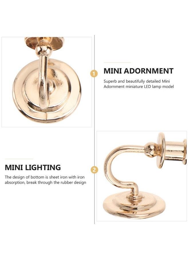 Beaupretty Dollhouse Miniature Sconce Wall Lamp Led Chandelier Light Mini Furniture Model 2Pcs For 1: 12 Dollhouse Fairy Garden Dining Room Accessory  - Image 4
