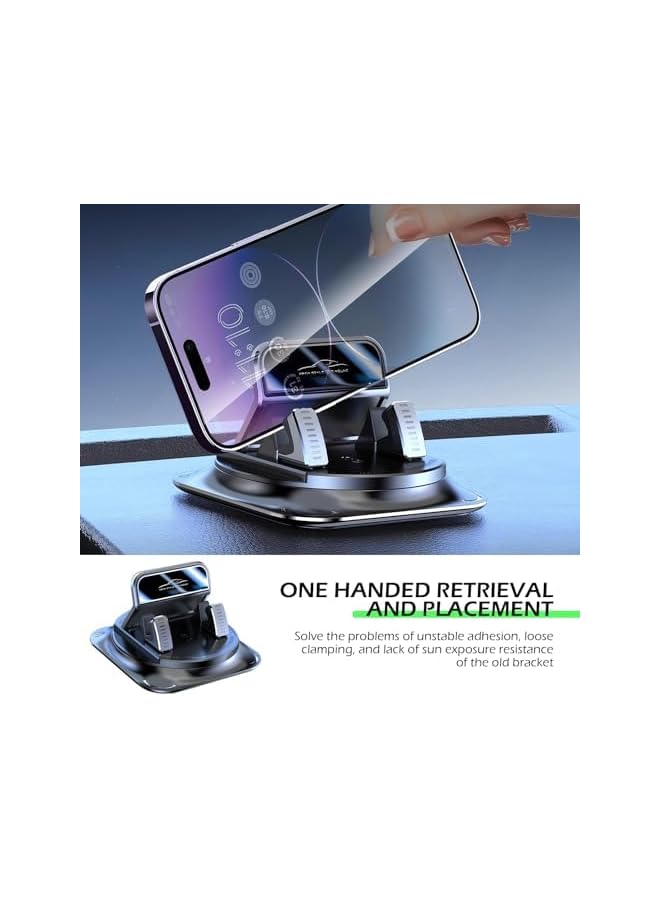S-TOP Dashboard Mobile Phone Holder, 360-degree Rotation Anti-slip Double-layer Shock-absorbing Pad for Stable & Vibration-free Navigation Support, One-handed Removal Placement (Black) - Image 5