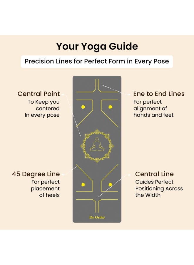 Dr. Ortho Dr.Ortho Thermoplastic Elastomers Yoga Mat For Men & Women, Exercise Mat For Home & Gym Workout, 6MM Thick Workout Yoga Mat, Anti Slip & Easy to Use - Granite Grey - Image 2