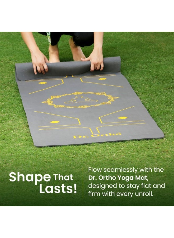 Dr. Ortho Dr.Ortho Thermoplastic Elastomers Yoga Mat For Men & Women, Exercise Mat For Home & Gym Workout, 6MM Thick Workout Yoga Mat, Anti Slip & Easy to Use - Granite Grey - Image 4