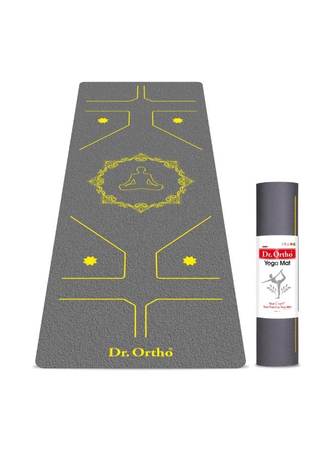 Dr. Ortho Dr.Ortho Thermoplastic Elastomers Yoga Mat For Men & Women, Exercise Mat For Home & Gym Workout, 6MM Thick Workout Yoga Mat, Anti Slip & Easy to Use - Granite Grey - Image 1