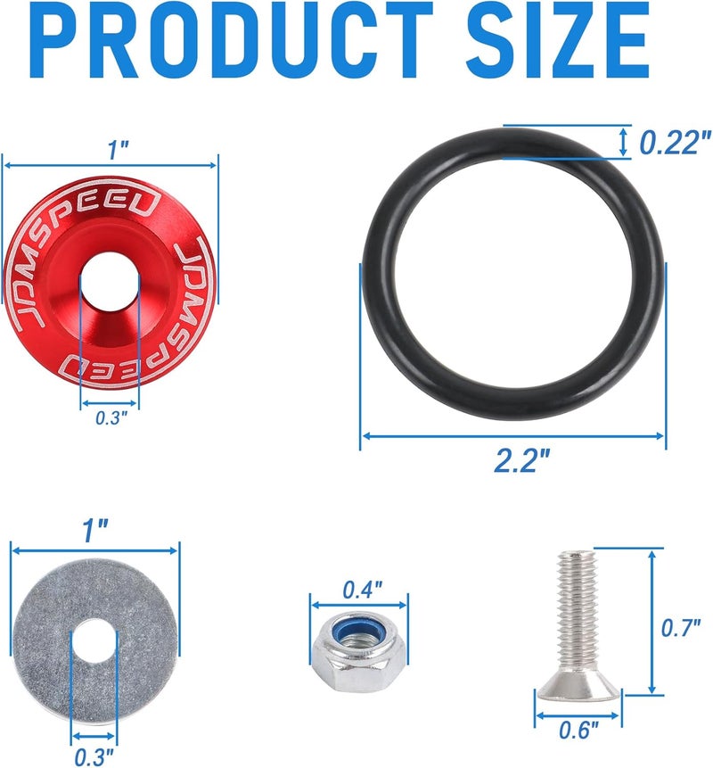 JDMSPEED مجموعة تثبيت سريعة لإزالة الصندوق من JDMSPEED باللون الأحمر CNC من الألمنيوم المصنوع بدقة - Image 4