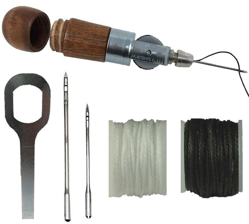 Awl for All - CA Meyers Repair Stitch Tool  Sewing Awl for Bounce Houses Inflatables Leather Thick Fabric Shoes Bags Belt Upholstery Repair Kit  Crafts Leather Tarp Stitching  Made in USA Professional Heavy Duty 