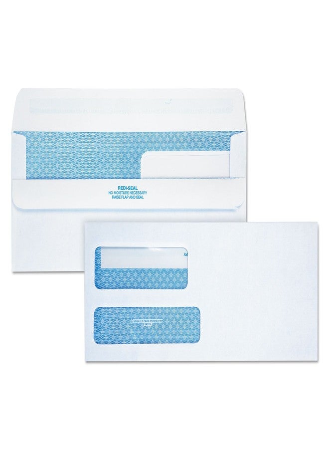 Quality Park #9 SFI Double Window Envelopes, Redi-Seal, White Wove, 250 per Pack, (24519) - Image 1