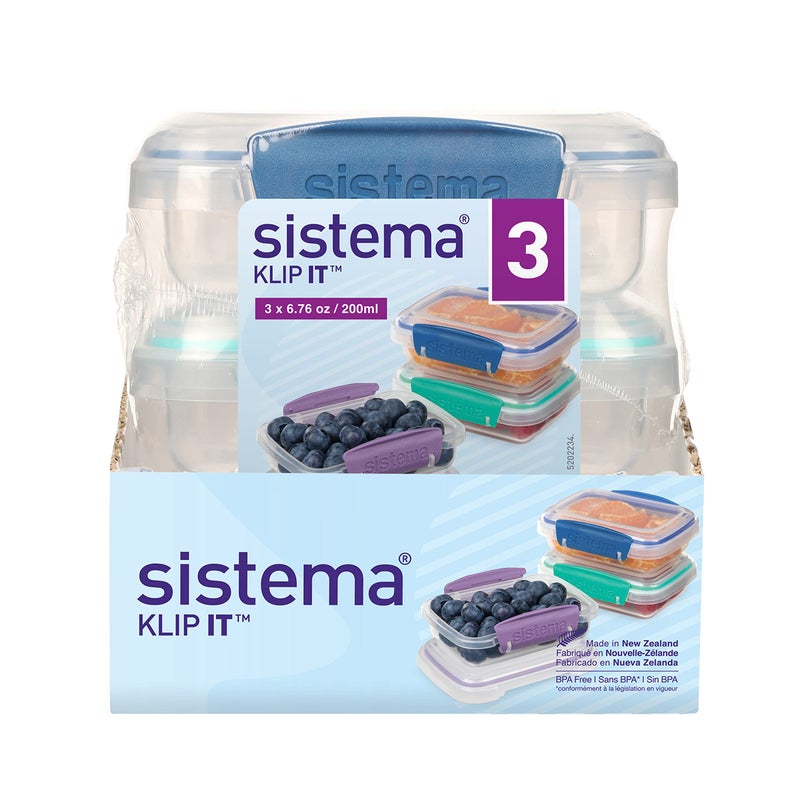 Sistema Klip It Food Storage Container  200 ml  3-Pack (Colors May Vary) - Image 1