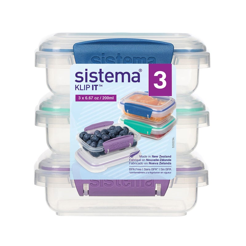 Sistema Klip It Food Storage Container  200 ml  3-Pack (Colors May Vary) - Image 2