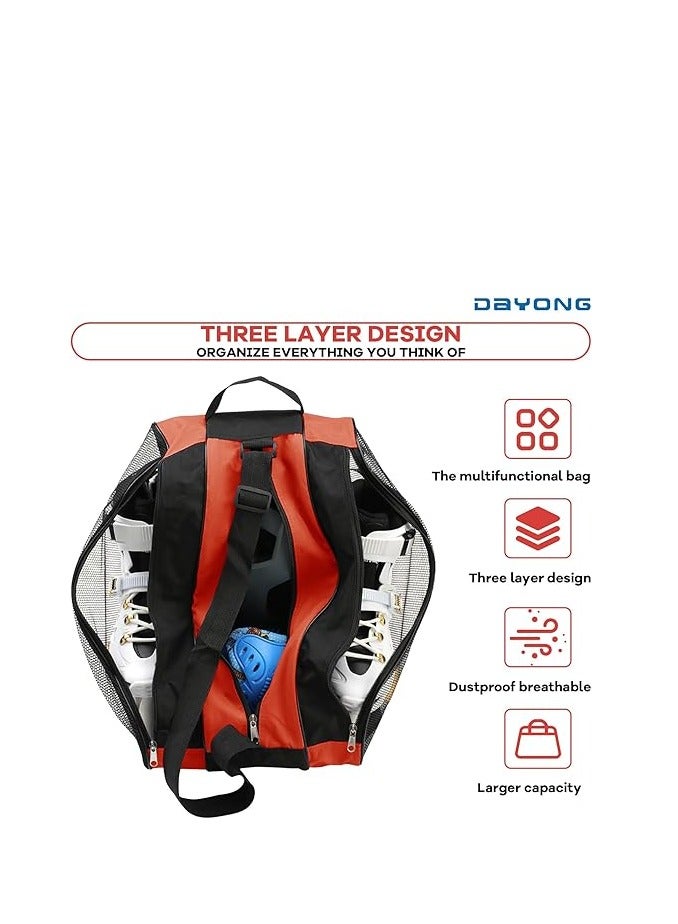 DAYONG Roller Skate Bags, Oxford Cloth Ice Inline Skates Bag with Adjustable Shoulder Strap for Kids and Adult, Large Capacity Skate Bag for Skates Shoes, Helmet Other Skate Accessories - Image 3
