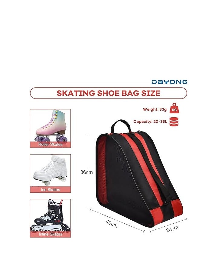 DAYONG Roller Skate Bags, Oxford Cloth Ice Inline Skates Bag with Adjustable Shoulder Strap for Kids and Adult, Large Capacity Skate Bag for Skates Shoes, Helmet Other Skate Accessories - Image 2