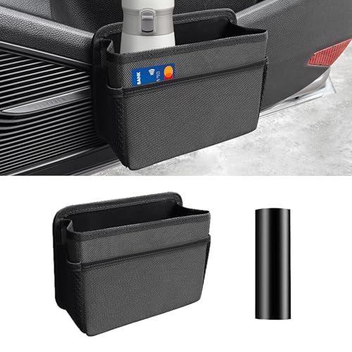 Tioollev Car Trash Can Foldable Mini Vehicle Trash Bin Garbage Organizer Holder Waterproof Hanging Mini Auto Dustbin Accessories Storage Container for Vans SUVs black - Image 1