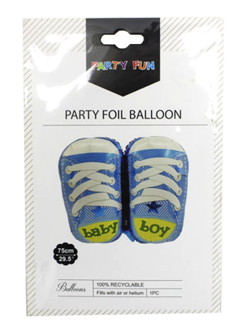 PARTY FUN Blue Color Shoe Foil Balloon 30" 1pcs/card  - Image 2