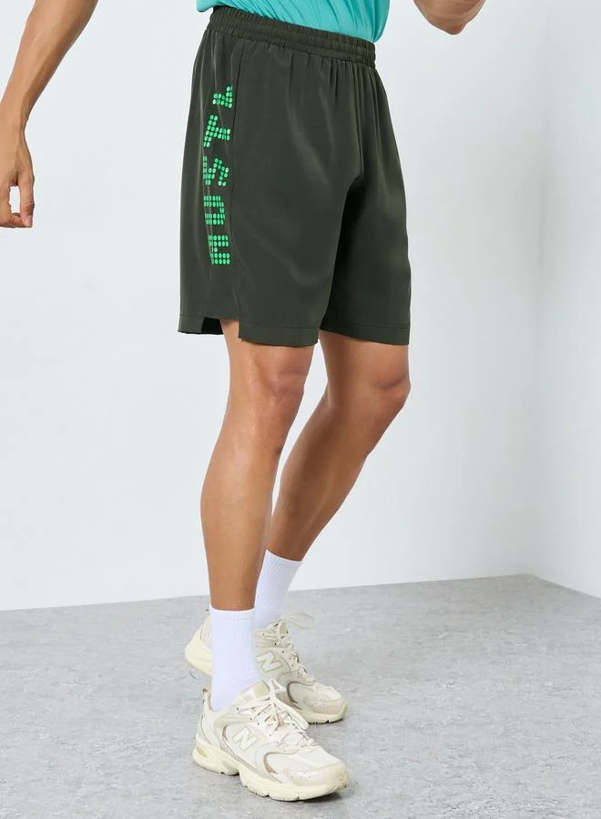 Workout Shorts with Print Detail