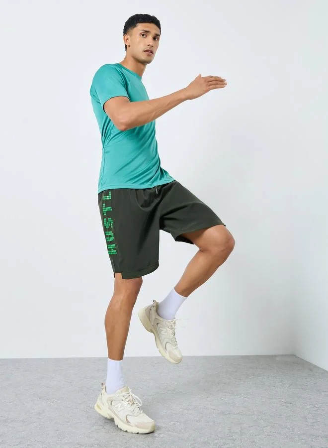 Styli Active Workout Shorts with Print Detail