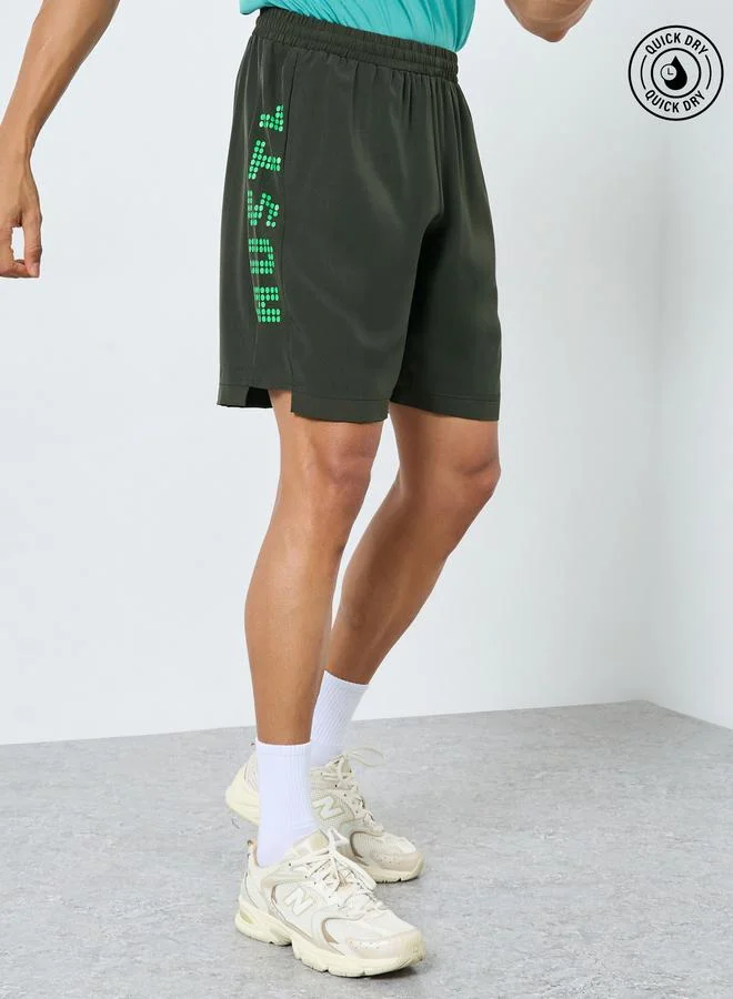 Styli Active Workout Shorts with Print Detail