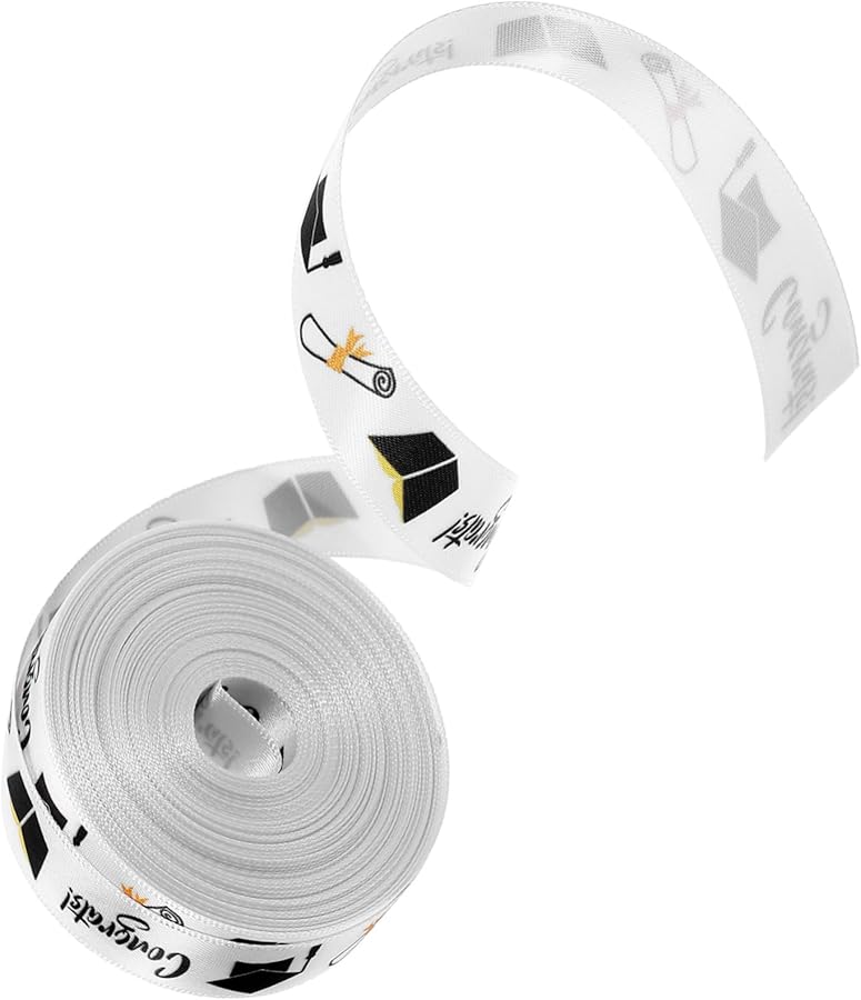 Gold Graduation Ribbon 1 Roll for Gift Wrapping Crafts Parties and Celebrations - Image 1