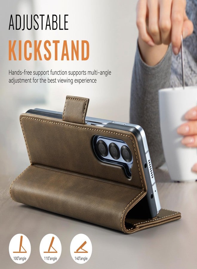 Asuwish Phone Case for Samsung Galaxy Z Fold 5 5G 2023 Wallet Cover with S Pen SPen Slot Credit Card Holder Stand Slim Faux Leather Cell Accessories ZFold5 Z5 G Fold5 ZFold 5Z Women Men Brown - Image 5