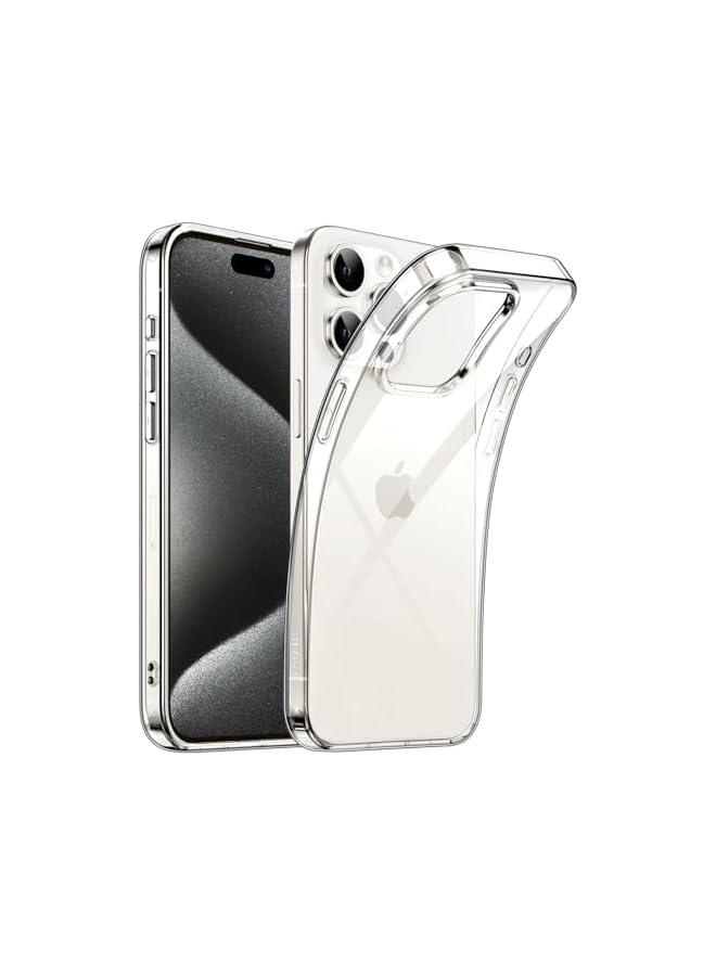 JETech Case for iPhone 15 Pro Max 6.7-Inch, Soft TPU Transparent Slim Protective Phone Cover with Shock-Absorption, Support Wireless Charging (Clear) - Image 1