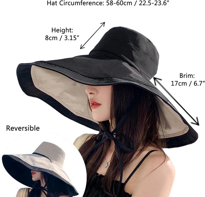 Vikodah Super-Wide-Brim-Sun-Hat-for-Men-and-Women Outdoor Reversible Bucket UV-Protection Safari-Boonie-Hats - Image 5