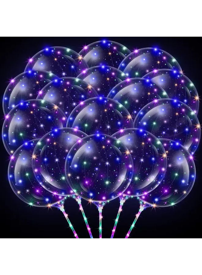 White Light Balloon Light Set 10 LED String Lights With Stands For Party Decorations - Image 3