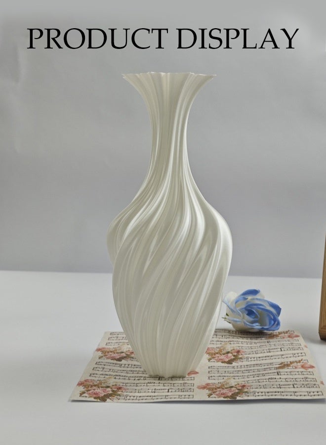 DUNISO Antique Ceramic Vase 3D Printed Abstract Retro Flower Arrangement Decoration Ornament Geometric Design Decorative Flowers Vase for Home Decor, Living Room, Entryway, Wedding - Image 5