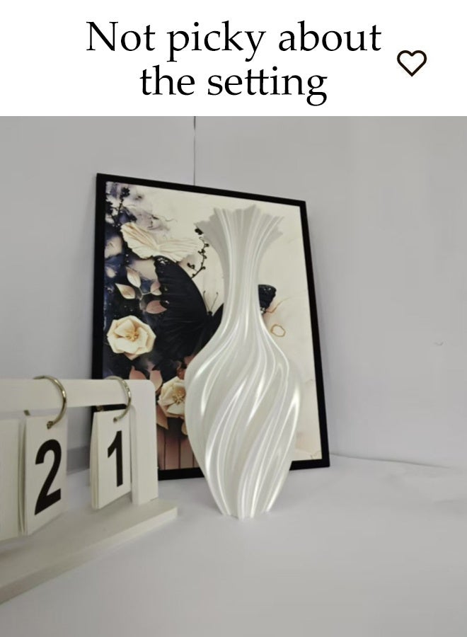 DUNISO Antique Ceramic Vase 3D Printed Abstract Retro Flower Arrangement Decoration Ornament Geometric Design Decorative Flowers Vase for Home Decor, Living Room, Entryway, Wedding - Image 2