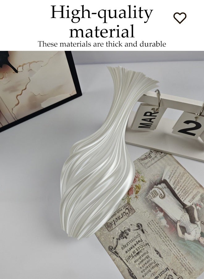 DUNISO Antique Ceramic Vase 3D Printed Abstract Retro Flower Arrangement Decoration Ornament Geometric Design Decorative Flowers Vase for Home Decor, Living Room, Entryway, Wedding - Image 3