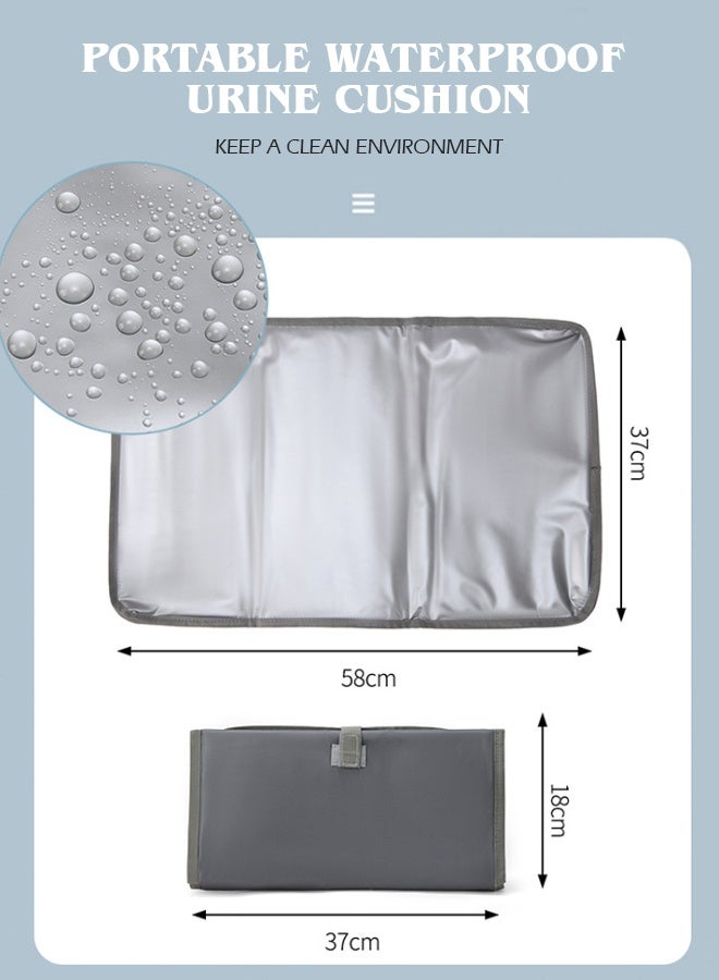 Large Baby Diaper Bag, Waterproof Diaper Bag Tote with Pacifier Case, Diaper Bag Backpack,Mommy Bags, Nappy Bag, Travel Diaper Tote with Changing Pad (Grey)