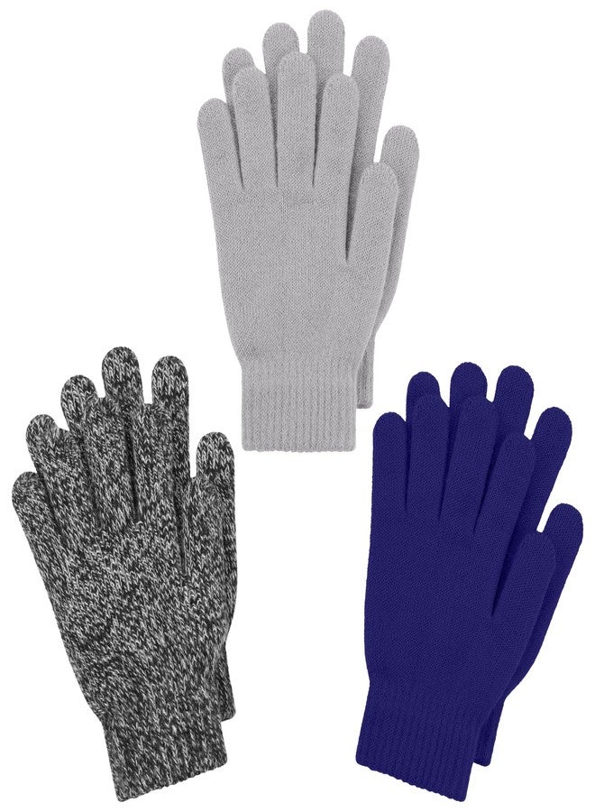 Cooraby 3 Pairs Kid's Winter Magic Gloves Thicken Knitted Warm Gloves Children Stretchy Unisex Gloves for Boy Girl - Image 1