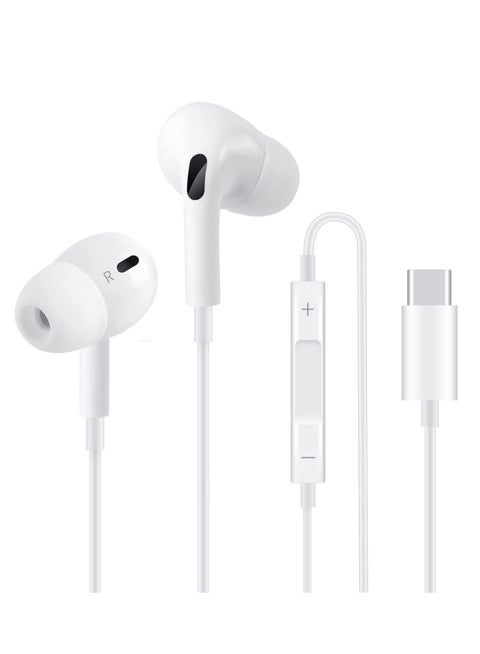 USB C Headphone, Type C Earbuds Wired Earphones with Microphone and Volume Control,in-Ear Earbud Noise Isolating for Google Pixel Oneplus Samsung Galaxy iPad Pro and MacBook