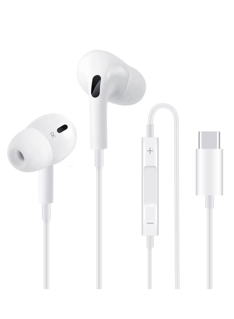 USB C Headphone, Type C Earbuds Wired Earphones with Microphone and Volume Control,in-Ear Earbud Noise Isolating for Google Pixel Oneplus Samsung Galaxy iPad Pro and MacBook