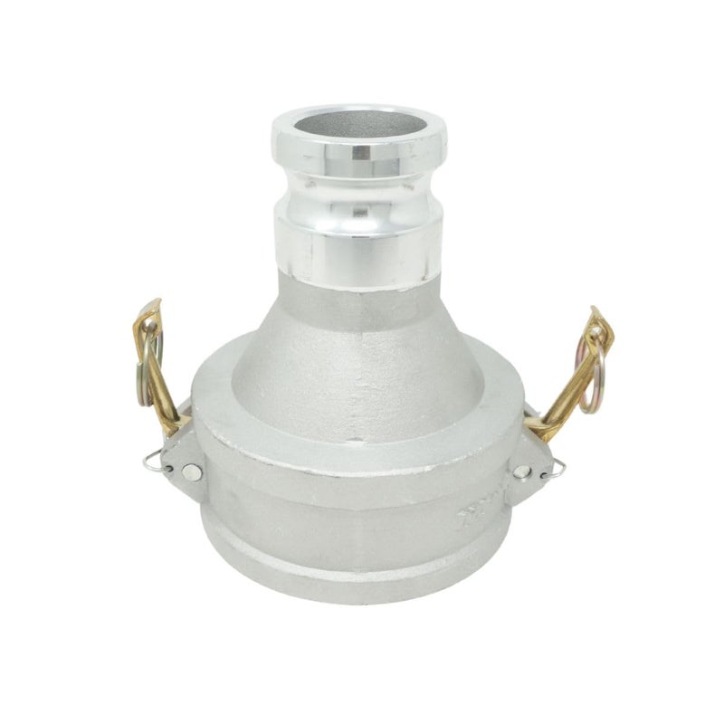 Gloxco Aluminum Type DA Cam and Groove Hose Fitting, Reducer, 4" Female Camlock x 2" Male Camlock (CAM-4020-DA-AL) - Image 2