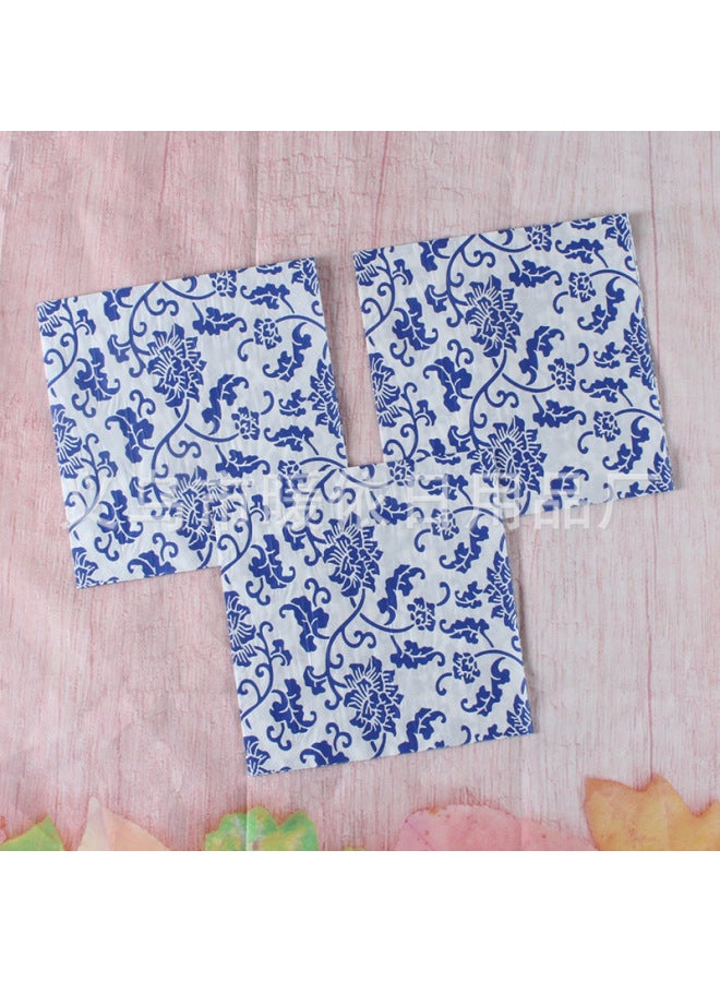 Printed Square Paper Party Decoration Vintage Napkin Household Napkin Western Restaurant Holiday Tableware Paper Towel-Color:Monochrome Printing-Specifications:Gold Color 8-20 Pictures - Image 3