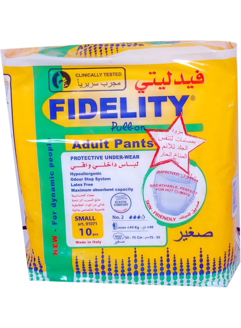 FIDELITY Adult Pull-On Pants Small 10Pcs - Image 1