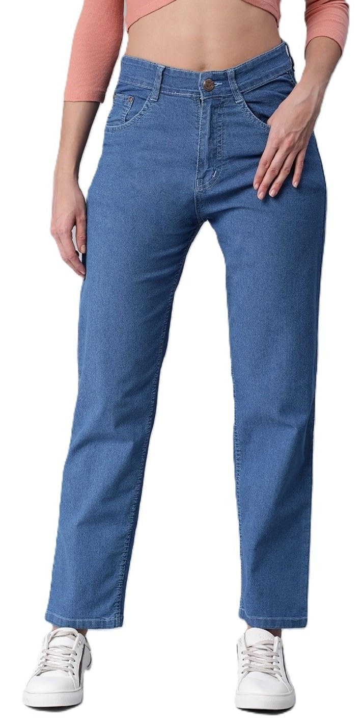 ADBUCKS Women's High Rise Full Length Straight Fit Stretchable Jeans || Straight Fit Jeans for Women || Stone - Image 1