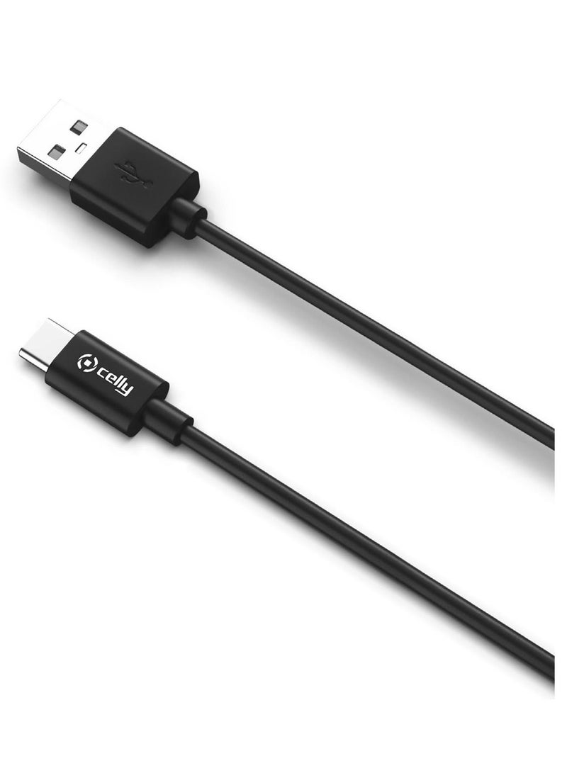 سيلي كابل شحن سريع ونقل بيانات USB-C إلى USB-A، 15 واط، 1 متر، أسود - Image 1