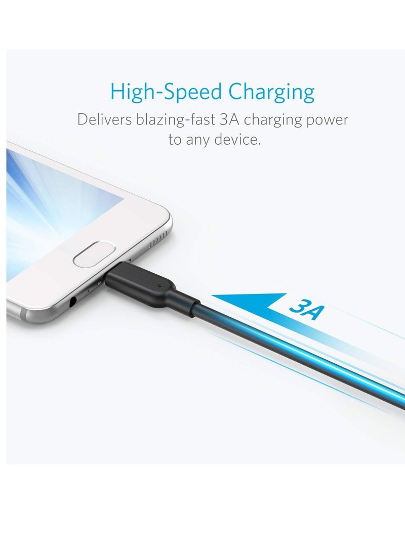 سيلي كابل شحن سريع ونقل بيانات USB-C إلى USB-A، 15 واط، 1 متر، أسود - Image 3