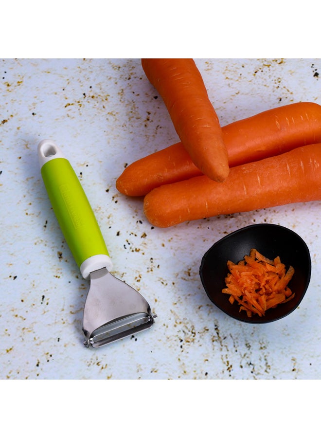 Royalford Triangle Peeler Stainless Steel +Abs 19X5.8Cm Dishwasher Safe Silver With Green Handle - Image 5