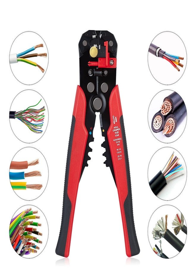 LSLANSOON 3 in 1 Self-Adjusting Wire Stripper Cutter, Wire Crimping Tool Wire Pliers for Wire Stripping, Cutting, Crimping 10-24 AWG (0.2-6.0mm²) - Image 2