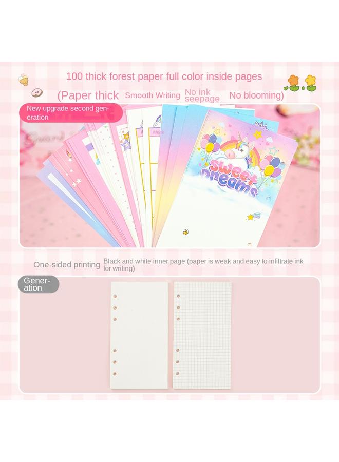 Bluejw Girl's Heart Hand Book Suit Girl's Cute High-face Value Quicksand Girl's Hand Book Gift Box Notebook Stationery - Image 4